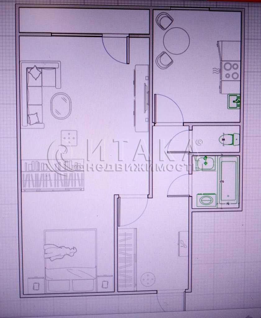 1-комнатная квартира 41.8 м², этаж 7/10 - Агентство недвижимости 